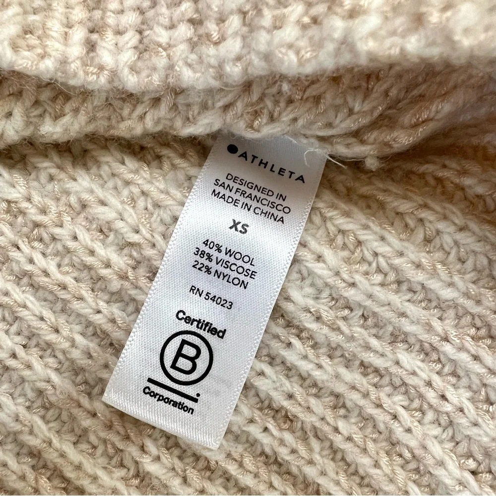 NWOT Athleta Sierra Crew Beige Wool Blend Pullover Sweater - Picture 14 of 16